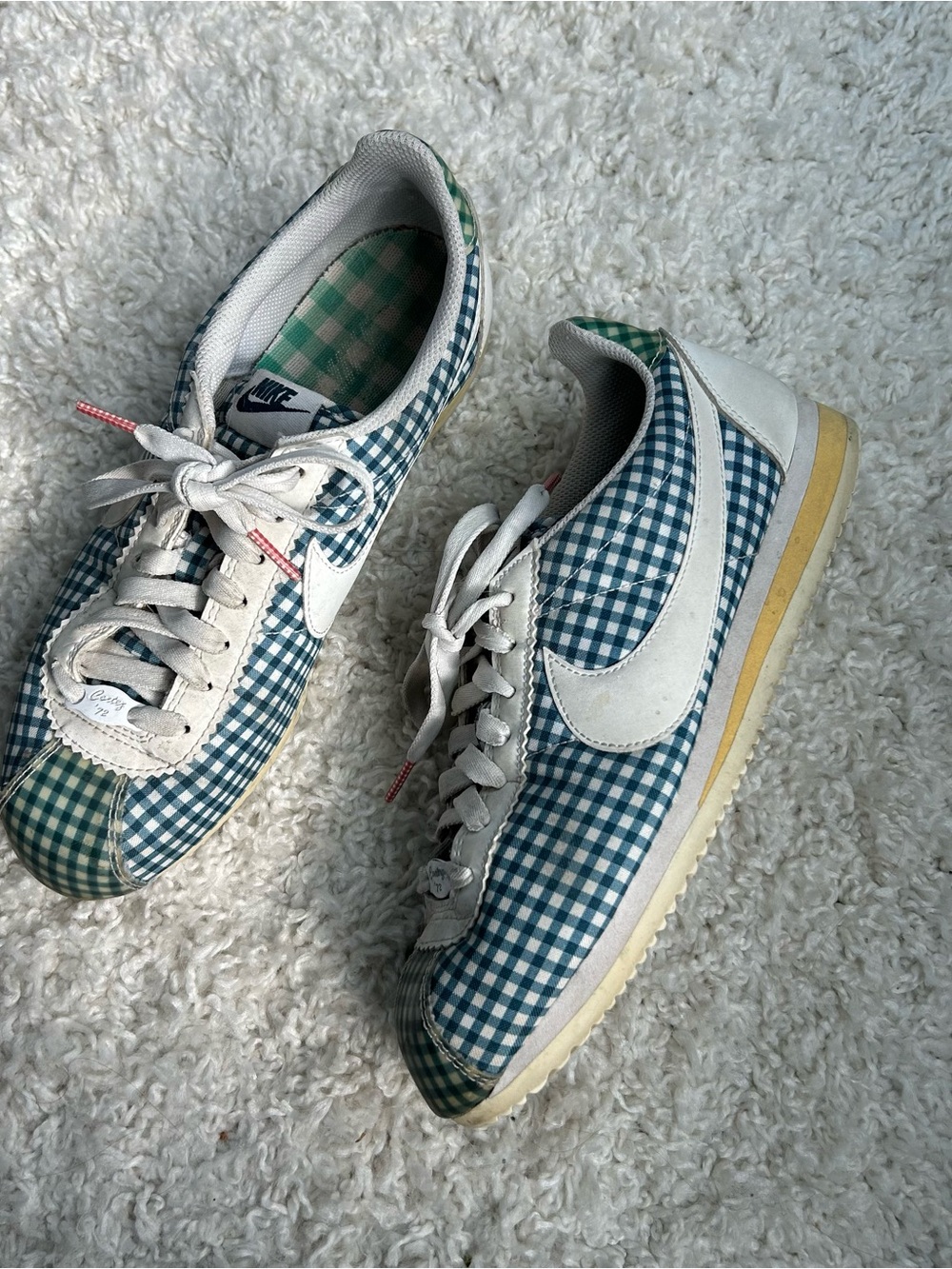 Nike Women’s Classic Cortez Gingham Sneakers - Blue/White